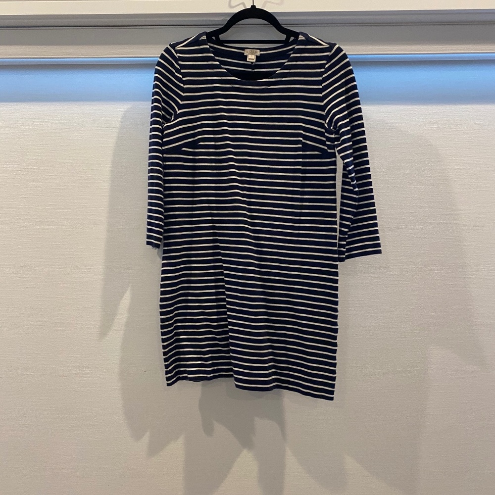 Navy and White Striped Dress